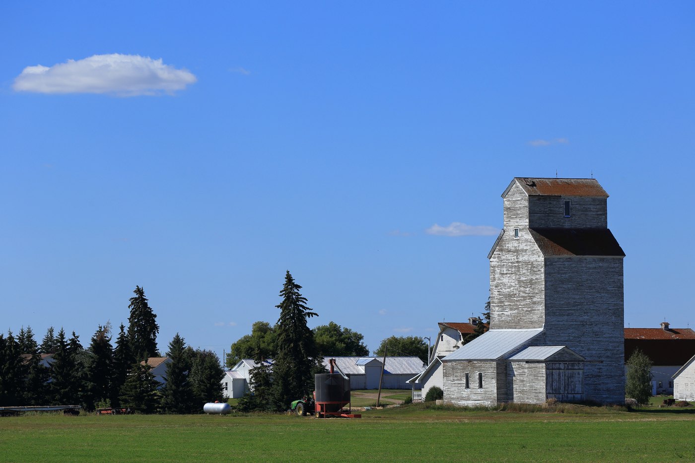A grain elevator at Namao in Sturgeon County, Alberta