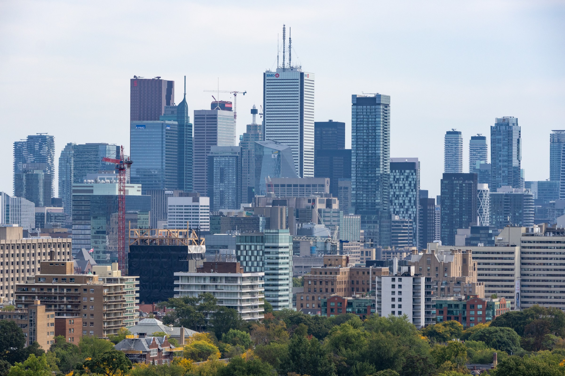 The downtown Toronto skyline and financial district seen from Casa Loma