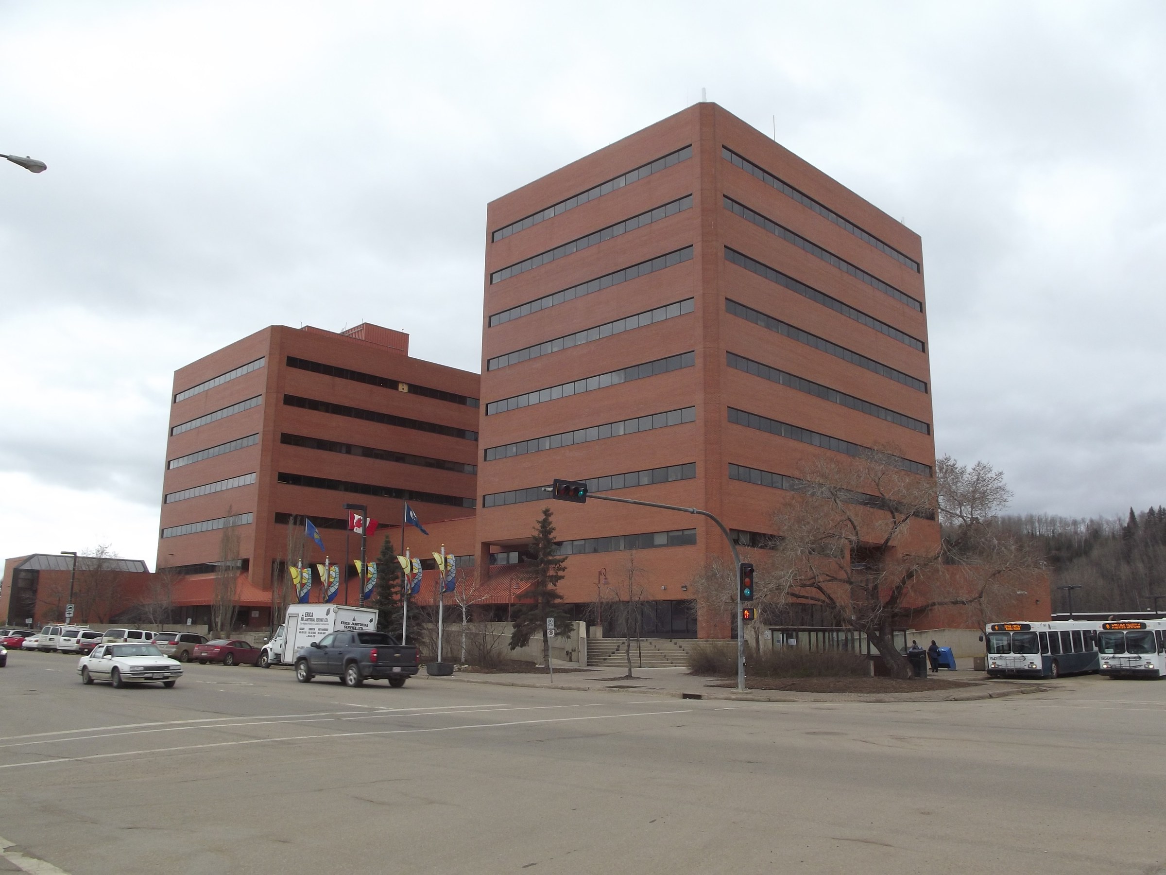 Downtown Fort McMurray in the Regional Municipality of Wood Buffalo